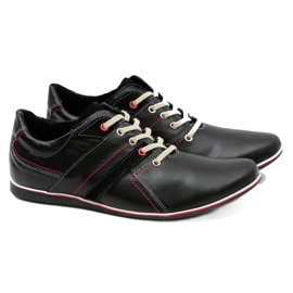 Mario Boschetti Męskie Skórzane Półbuty Casual Conti czarne