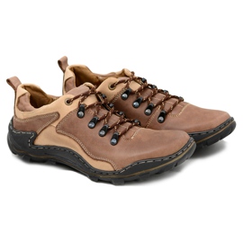 Mario Boschetti Skórzane Brązowe Półbuty Trekkingowe Johnny