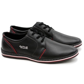 Joker Czarne Skórzane Męskie Półbuty Marko