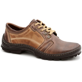 Joker Męskie Skórzane Klasyczne Brązowe Półbuty Favello
