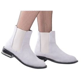 Damskie Szare Botki Sztyblety Z Łańcuchami Lu Boo Tennes