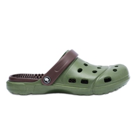 Flameshoes Męskie Klapki Ogrodowe Kroksy Eva Zielone brązowe