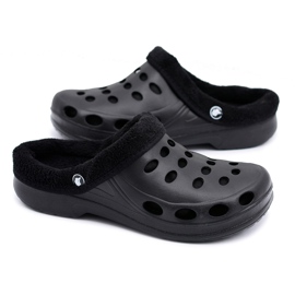 Flameshoes Damskie Klapki Ocieplane Czarne Kroksy Eva