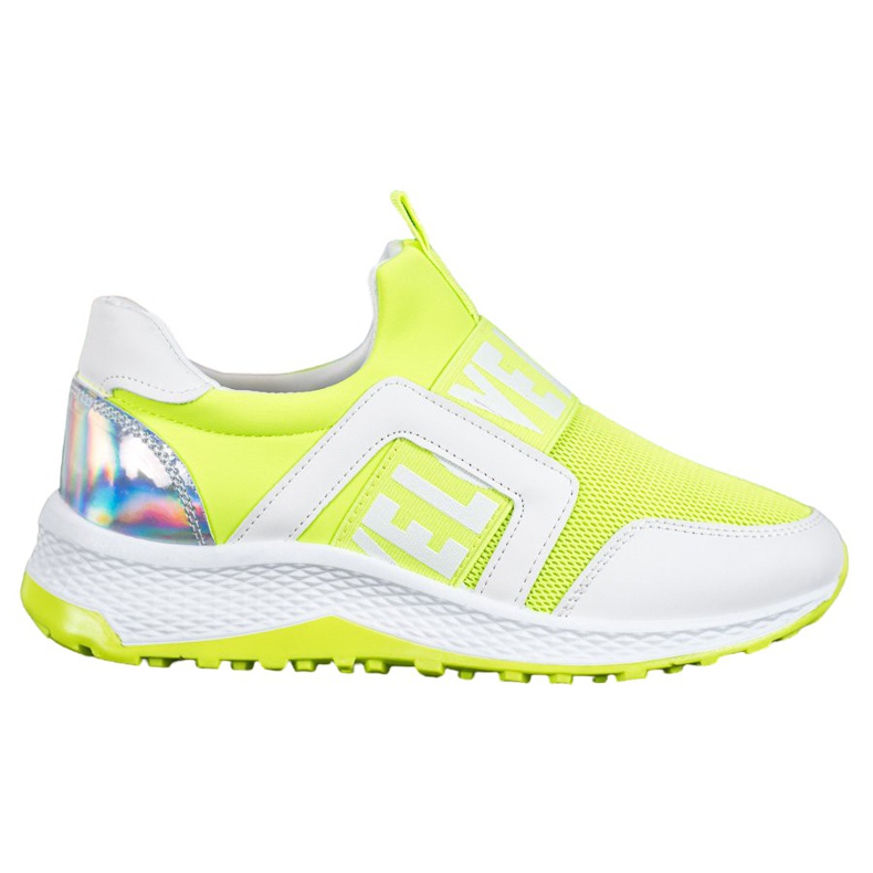 Seastar Slipony Na Platformie Love białe zielone