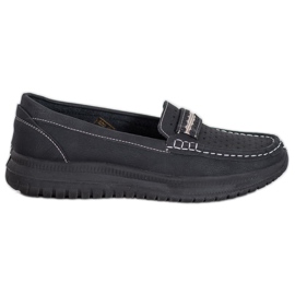 Small Swan Mokasyny Na Platformie czarne