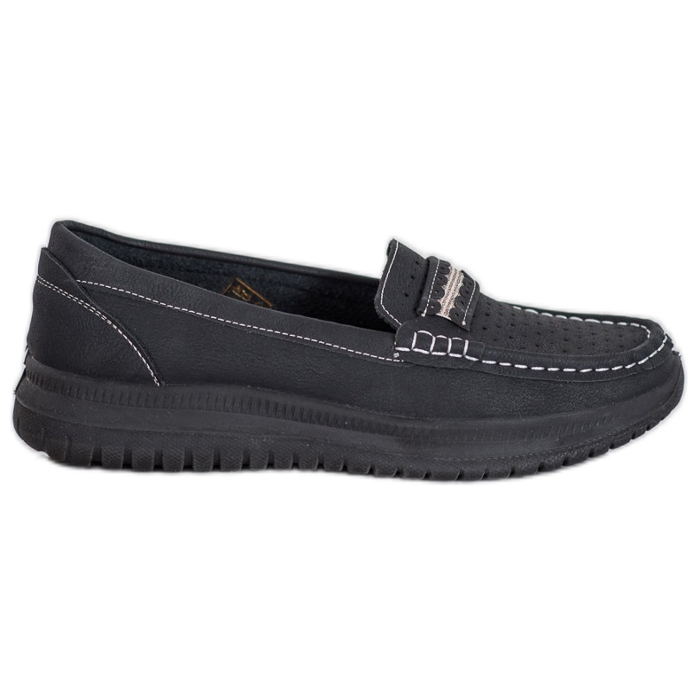 Small Swan Mokasyny Na Platformie czarne