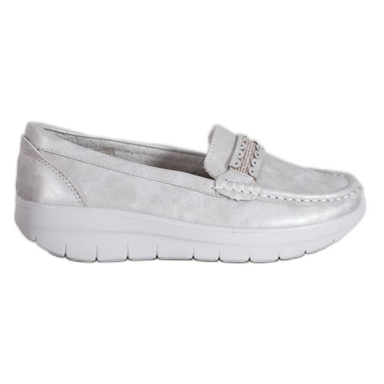 SHELOVET Wygodne Mokasyny Na Platformie szare