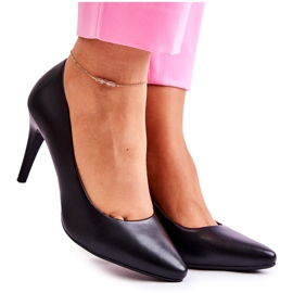 Sergio Leone Matowe Czółenka Szpilki Czarne Feliciana