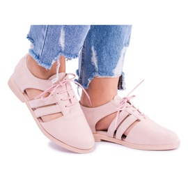 Lu Boo Różowe Półbuty Wycięcia Passion