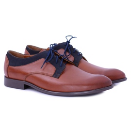 Bednarek Polish Shoes Męskie Półbuty Bednarek Eleganckie Skórzane Brązowe Maksim