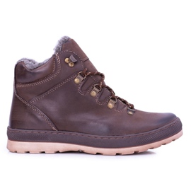 Mario Boschetti Brązowe Skórzane Ocieplane Męskie Botki Abelo