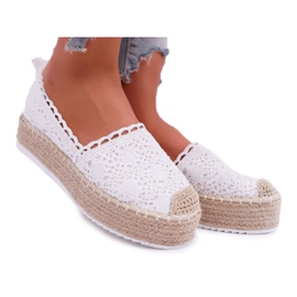BUGO Espadryle Damskie Koronkowe Białe Lovely Haven