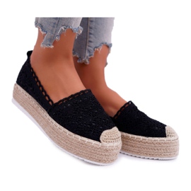 Espadryle Damskie Koronkowe Czarne Lovely Haven