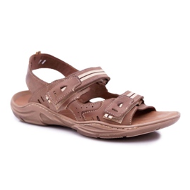 Mario Boschetti Skórzane Sandały Męskie Brązowe Lop