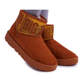 Damskie Botki Śniegowce Ocieplane Brązowe Big Star EE274259