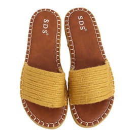 Klapki espadryle miodowe 7970-PL Yellow żółte