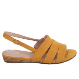 Sandałki espadryle miodowe 9291 Amarillo żółte