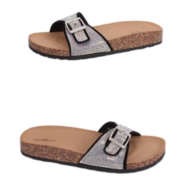 Klapki scholki z kamieniami czarne L-1032 Black