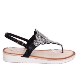 Sandałki japonki czarne 7887-PL Black