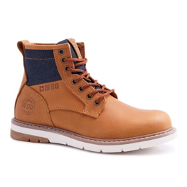 Damskie Botki Trapery Big Star Skórzane Brązowe EE274004