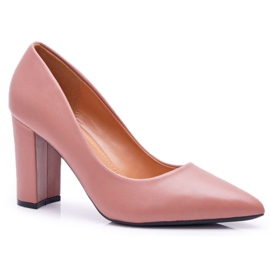 FRJ Czółenka Damskie Na Słupku Ciemny Róż Femmini różowe