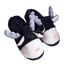 FRID Papcie Damskie Z Futerkiem Renifery Czarne Deff