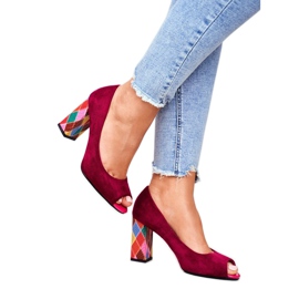 Czółenka Damskie Sergio Leone Zamszowe Fuksja PB135 Be Mine! różowe