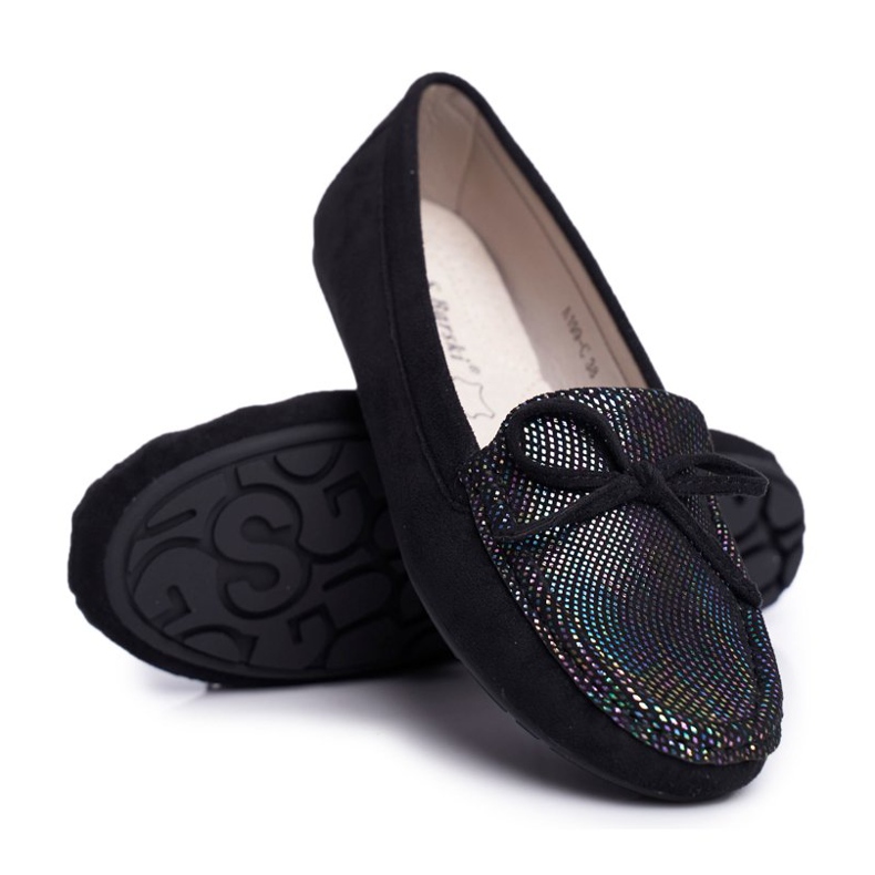 Mokasyny Damskie Zamszowe S.Barski A199 Czarne Wannabe