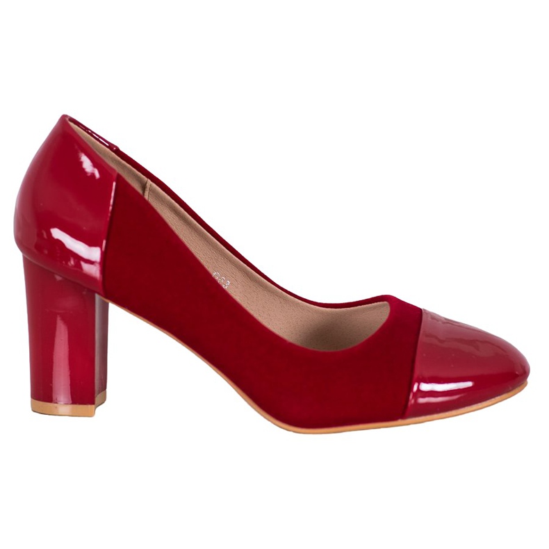 Weide Bordowe Czółenka czerwone