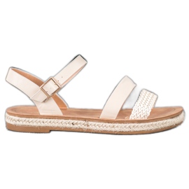 SHELOVET Plecione Sandały Z Eko Skóry brązowe