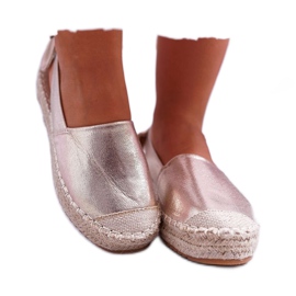 FRJ Espadryle Damskie Złote Kontres złoty