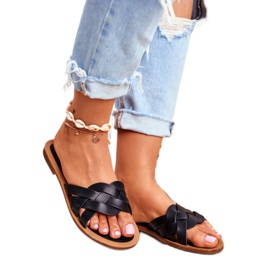 FRJ Klapki Damskie Eleganckie Czarne Mariah