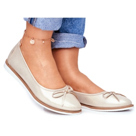 Baleriny Damskie Sergio Leone Złote BL612 złoty