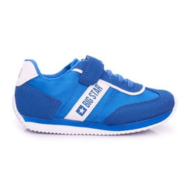 Sportowe Buty Dziecięce Big Star Na Rzepy Niebieskie FF374133