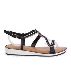 Sandałki asymetryczne czarne ZY178 Black