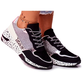 Sportowe Damskie Buty Gruba Podeszwa Czarne Nokien