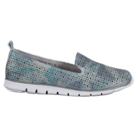 Filippo Skórzane Lordsy Na Platformie niebieskie