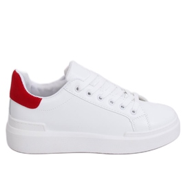 Trampki damskie białe 85-428 WHITE/RED czerwone