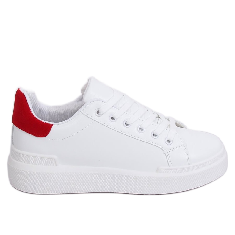 Trampki damskie białe 85-428 WHITE/RED czerwone