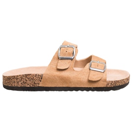 Klapki Ze Sprzączką VINCEZA brązowe