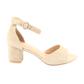 Casualowe Sandały Na Słupku VINCEZA brązowe