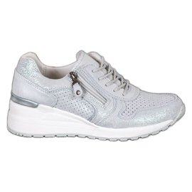 Filippo Srebrne Sneakersy Z Brokatem szare