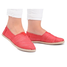 NEWS Damskie Czerwone Brokatowe Espadryle Emmera