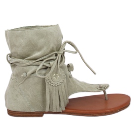 Japonki z cholewką seledynowe SL1010P Green zielone