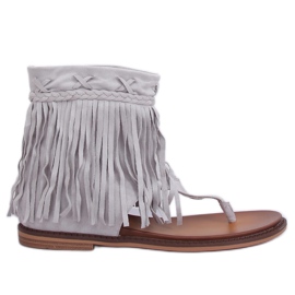 Japonki z cholewką szare NS129P Grey