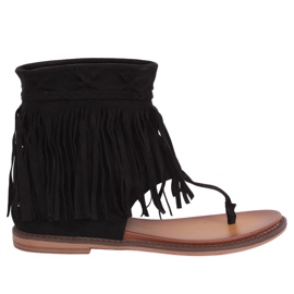 Japonki z cholewką czarne NS129P Black