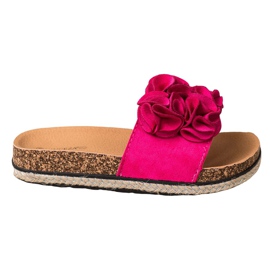 Wygodne Klapki Z Kwiatami VINCEZA różowe