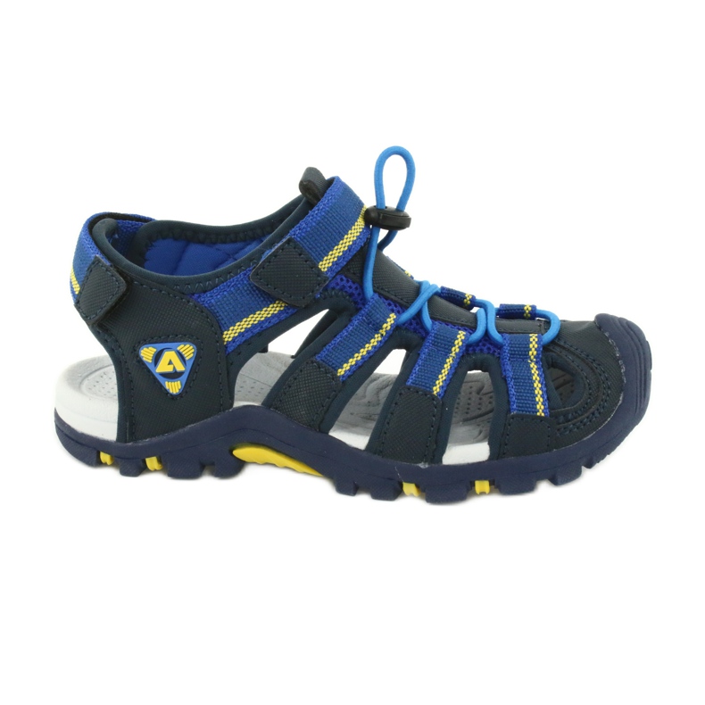 American Club Buty dziecięce sandałki z wkładką piankową American DR01/20 granatowe niebieskie żółte