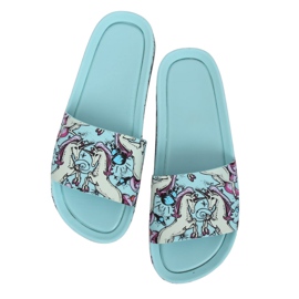 Klapki Unicorn niebieskie CK83 L.BLUE