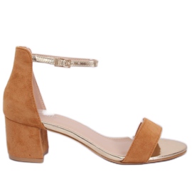 Sandałki na obcasie camel M307P Camel brązowe